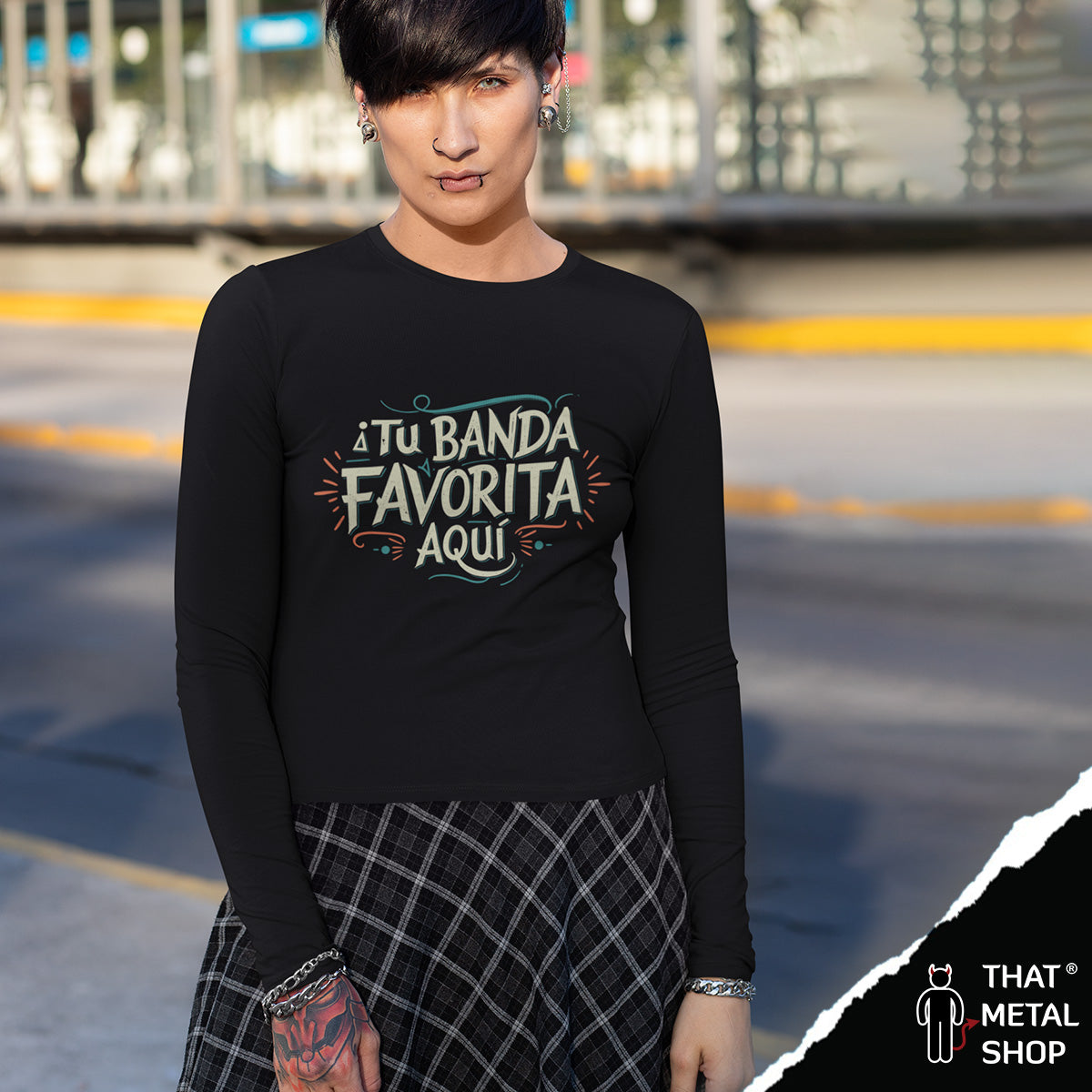 Playera para Mujer Manga Larga personalizada con tu propia idea