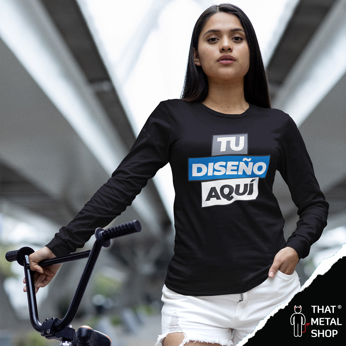Playera para Mujer Manga Larga personalizada con tu propia idea