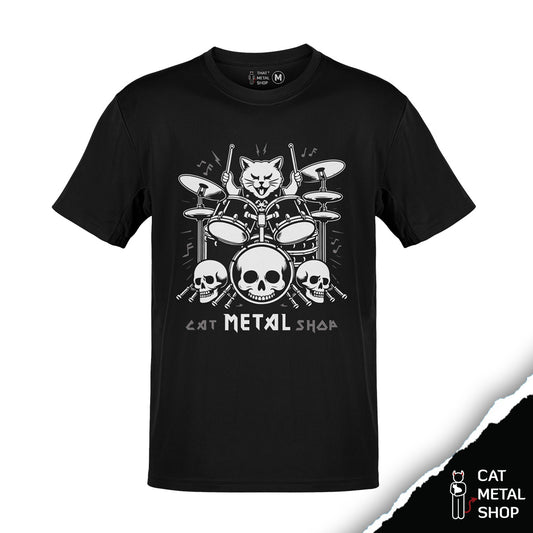 Playera Gato Baterista Drums Cat