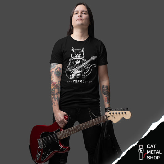 Playera Gato Guitarrista Guitar Cat