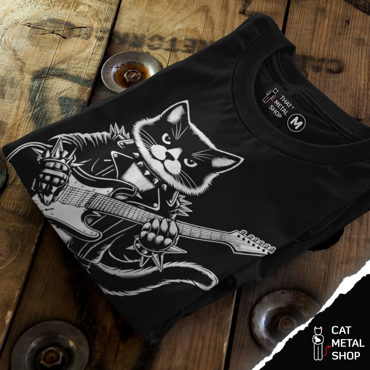Playera Gato Guitarrista Guitar Cat