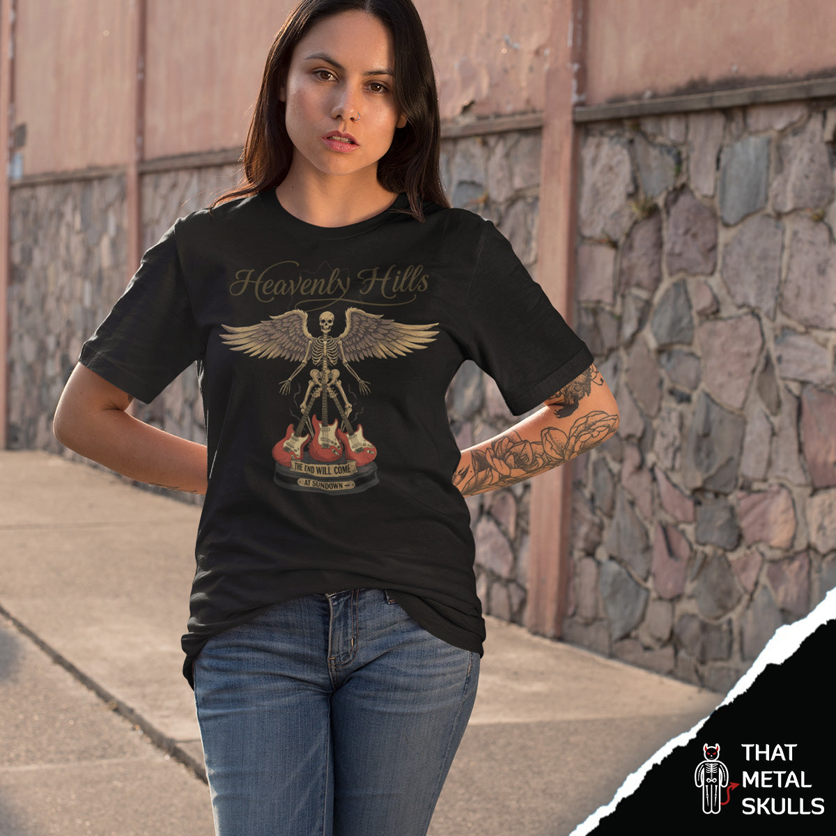 Playera That Metal Skulls: Heavenly Hills