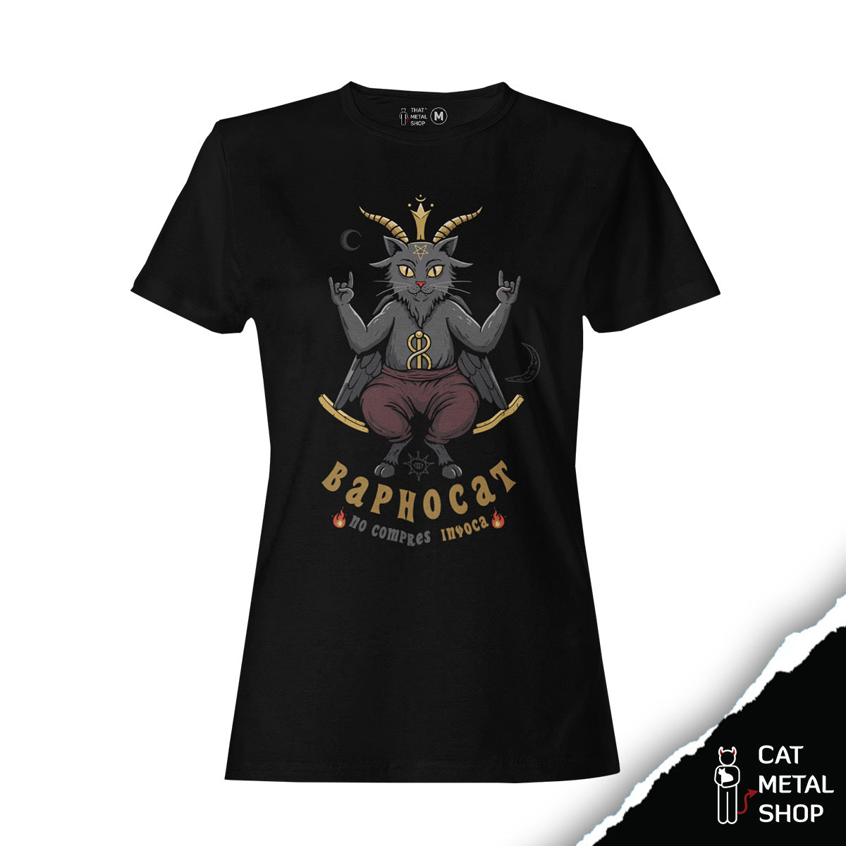 Playera No compres... Invoca: Baphocat
