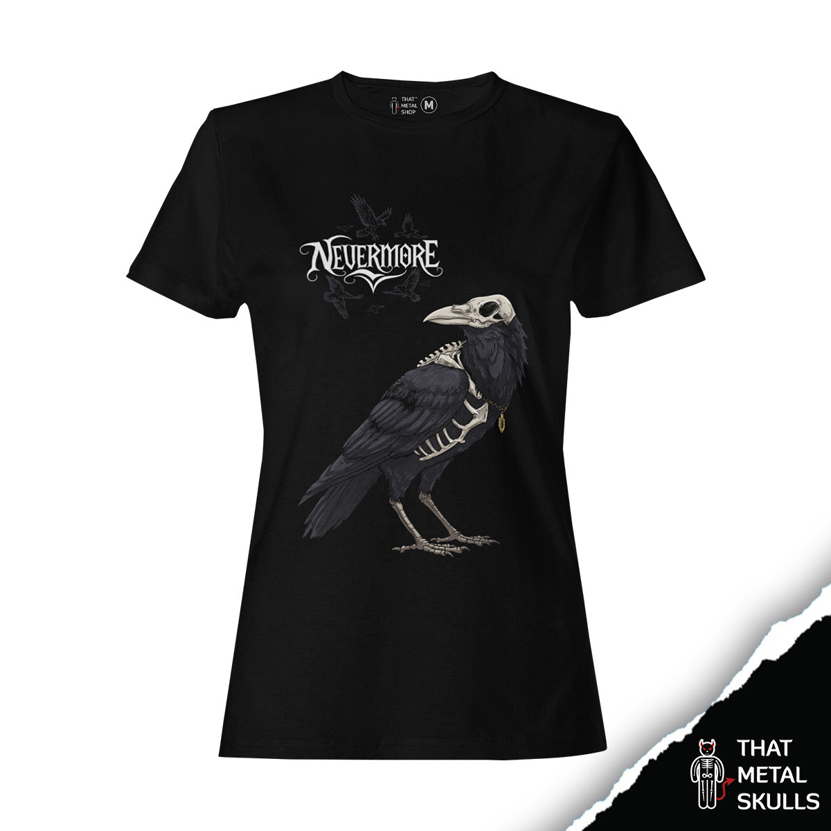 Playera That Metal Skulls: Nevermore Crow