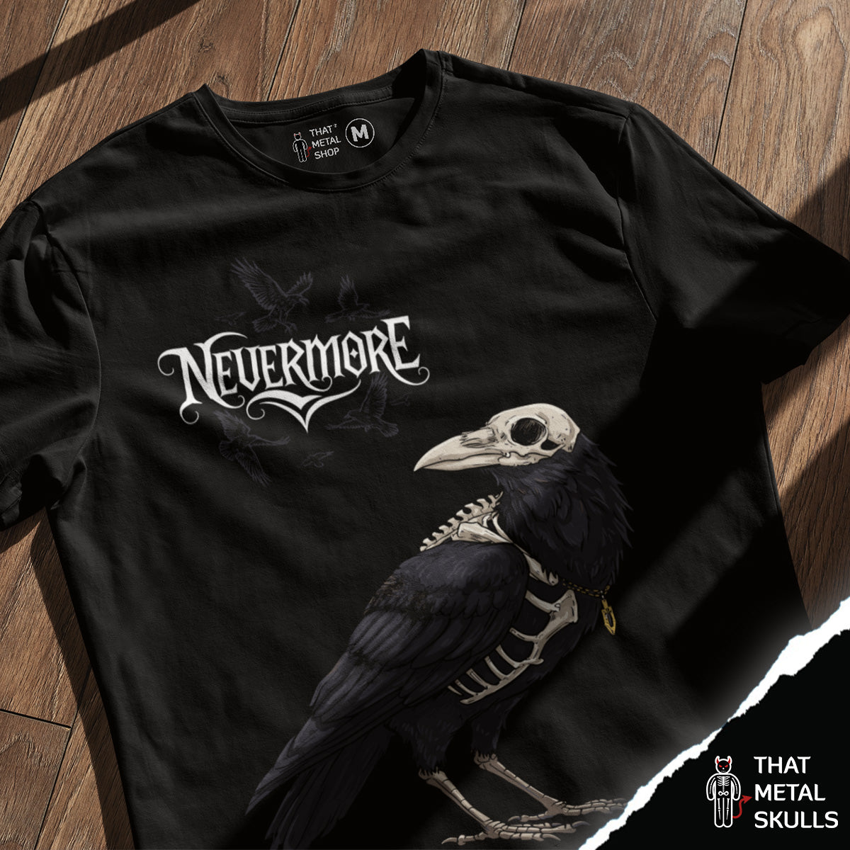 Playera That Metal Skulls: Nevermore Crow