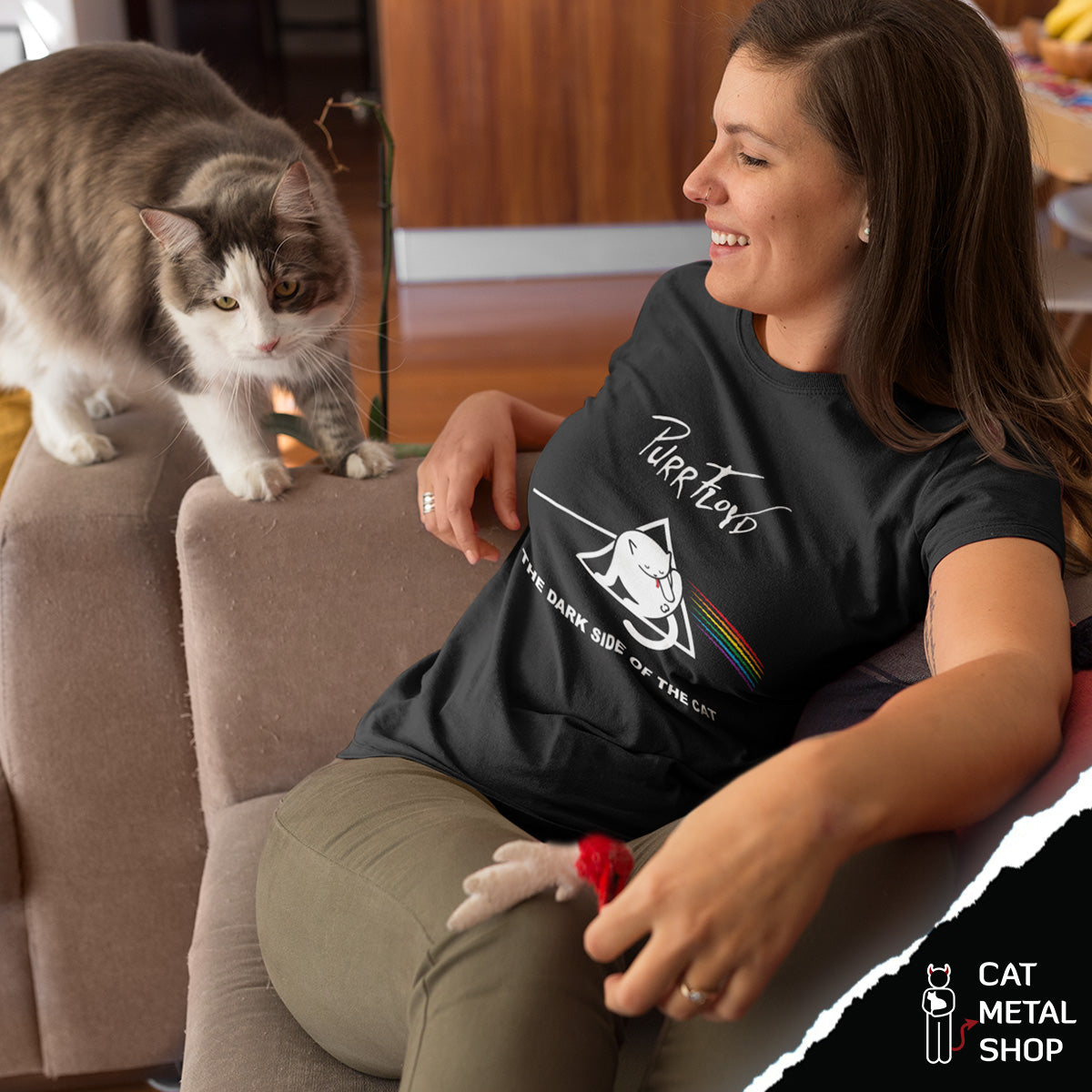 Playera Purr Floyd The Dark Side of the Cat