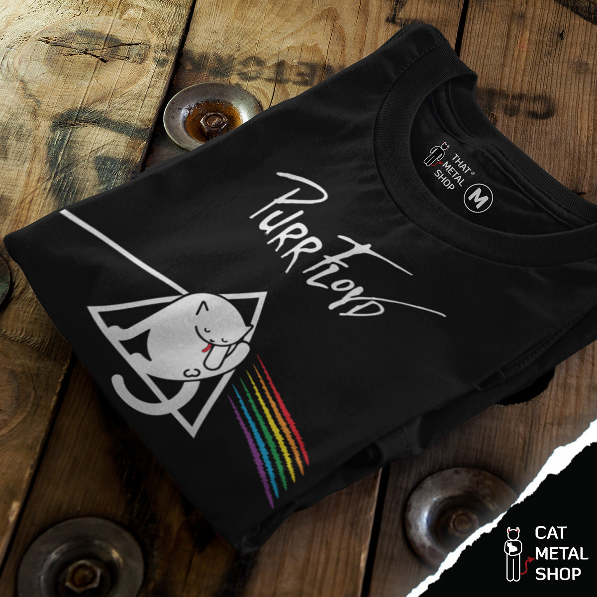Playera Purr Floyd The Dark Side of the Cat
