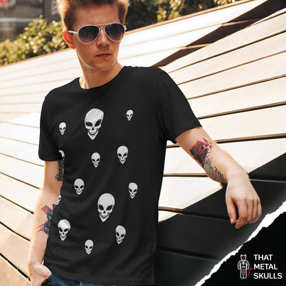 Playera That Metal Skulls: Ufo Alien Skull