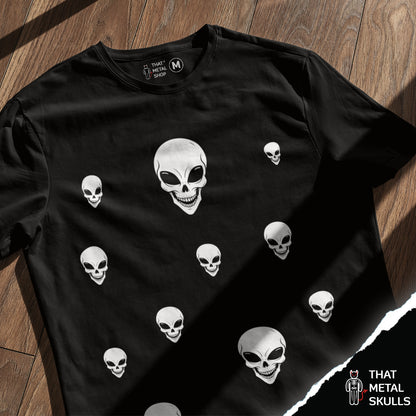 Playera That Metal Skulls: Ufo Alien Skull
