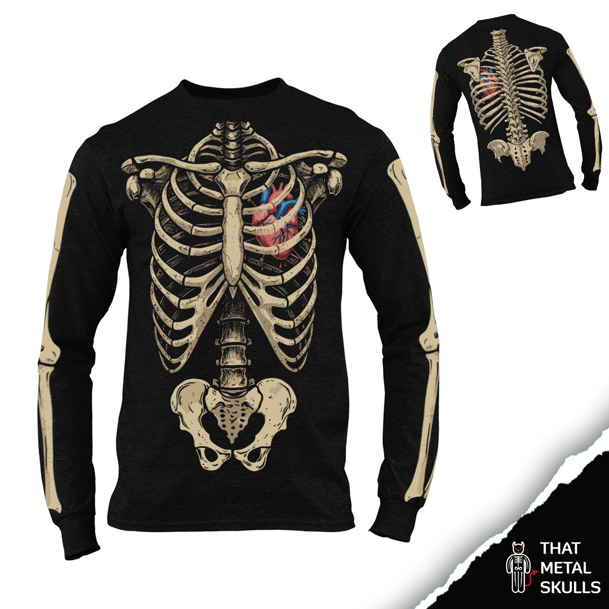 Playera That Metal Skulls: Skull Full Body