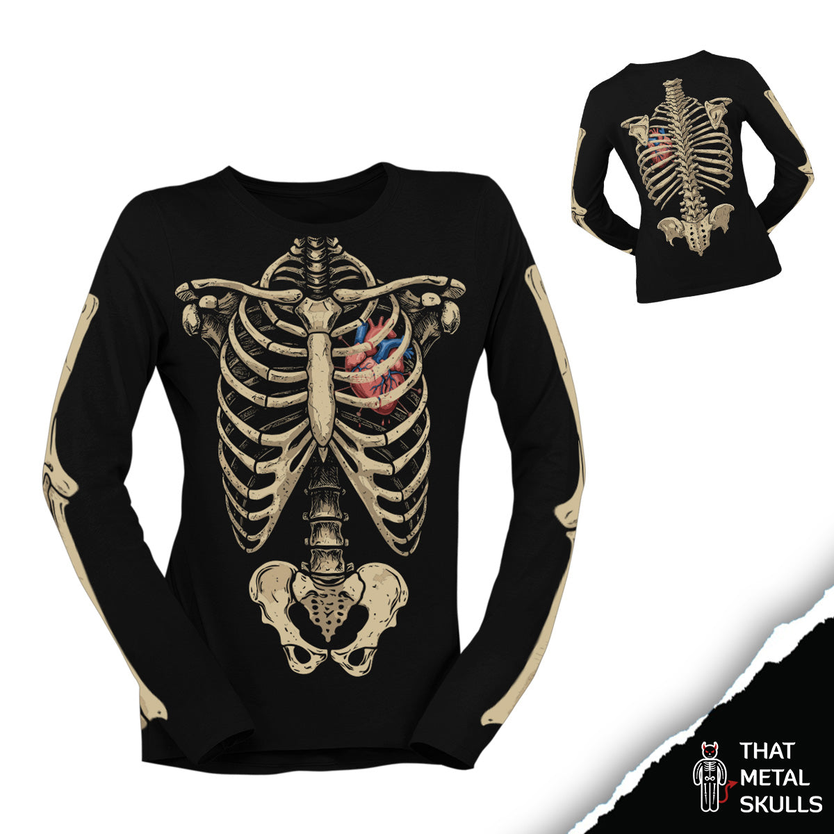 Playera That Metal Skulls: Skull Full Body
